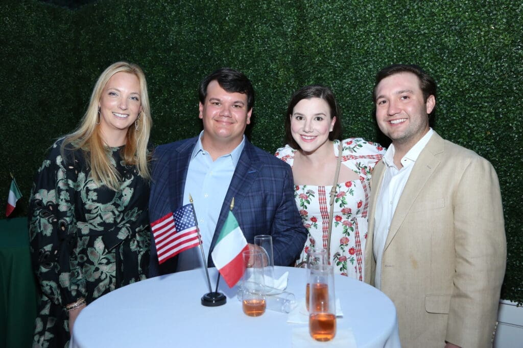 Lacey & Gibbons Monteleone, Gabrielle Dupuy, Alexander Monteleone at Franco Valobra's installation as Honorary Consul of Italy in Louisiana. (Photo by Darryl Schmitt)