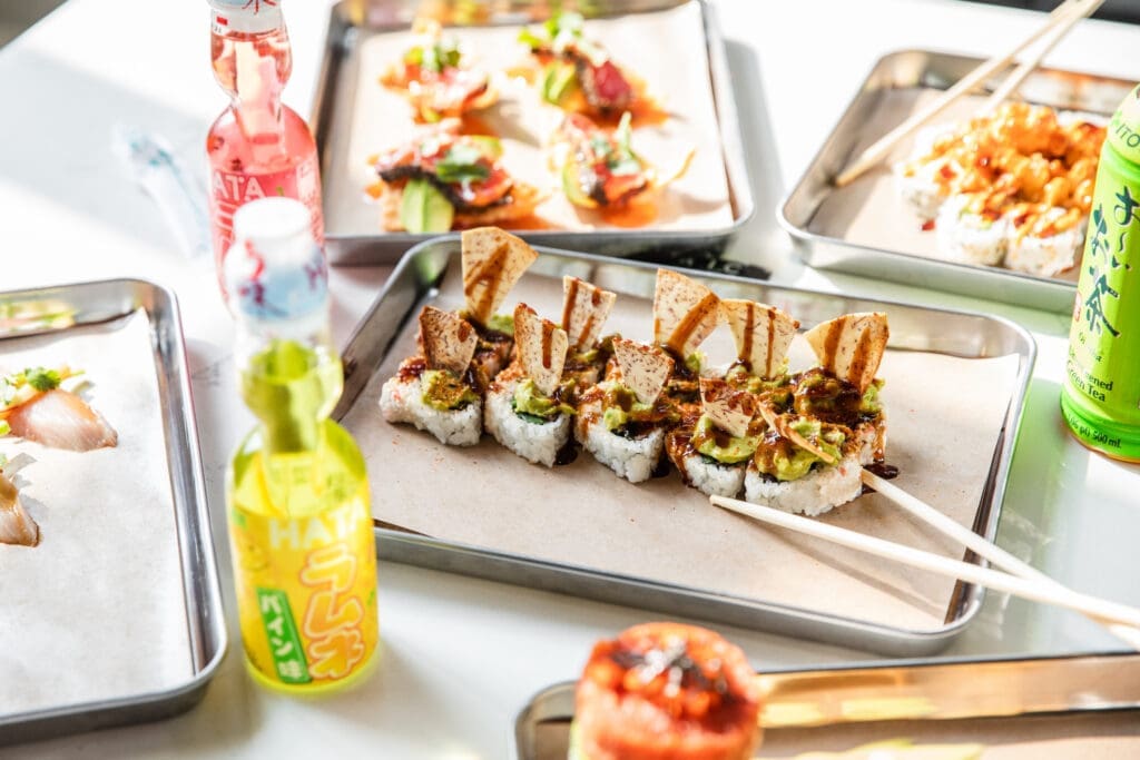 An array of sushi at the newly renamed Dorado Sushi was created by its former manager (now owner) Dennie Liang. Photo by Becca Wright.
