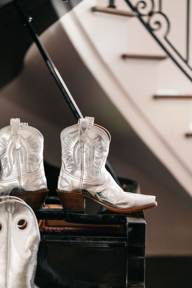 Miron Crosby's Maggie boot in metallic silver