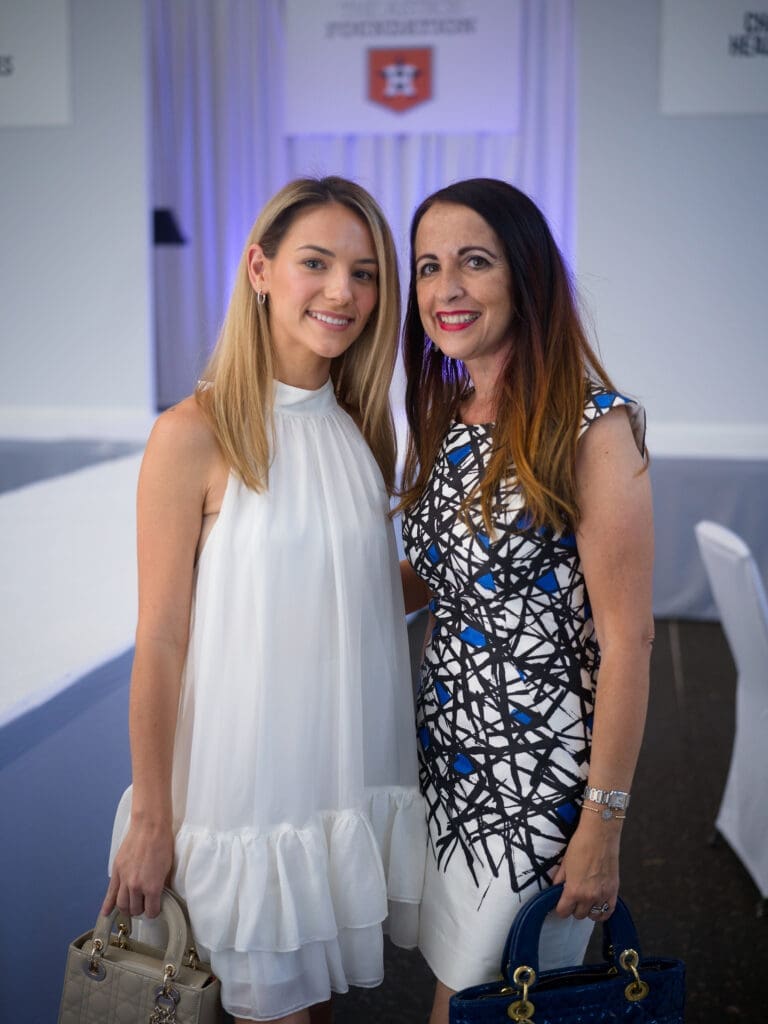 Monica Alvarez, wife of Astro Yordan Alvarez, Silvia Salle at the Astros' 'Champions for Healthy Families' luncheon at Union Station. (Photo by Daniel Ortiz)