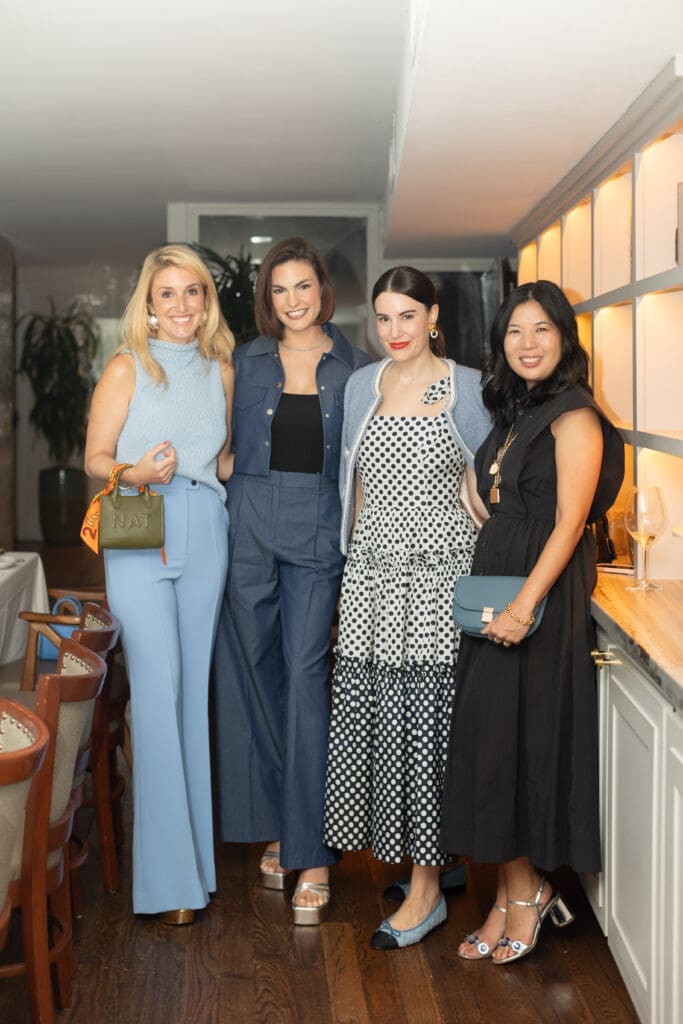 Nantalie Steen, Lily Barfield, Valerie Dittner, Rae Liu at Bludorn for The Nat Note and Leatherology dinner. (Photo by Fernanda Varela Photography)