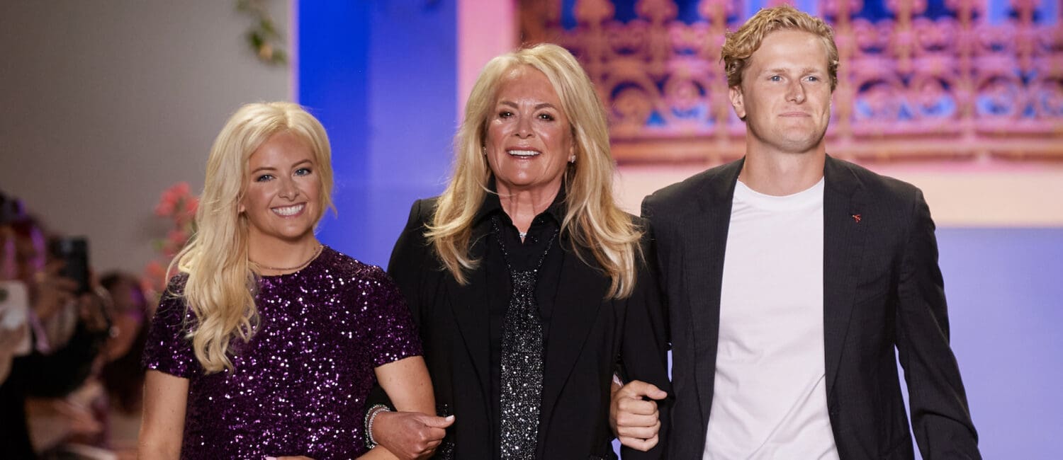 Pamella Roland taking bows on the catwalk last Tuesday at New York Fashion Week with her daughter,Sydney, and son, Cole. The show comes to Houston  for the PaperCity Best Dressed luncheon.