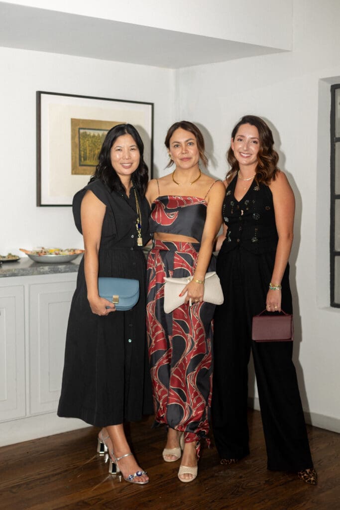 Rae Liu, Luisa Babarczy, Alejandro Bravo at Bludorn for The Nat Note and Leatherology dinner. (Photo by Fernanda Varela Photography)