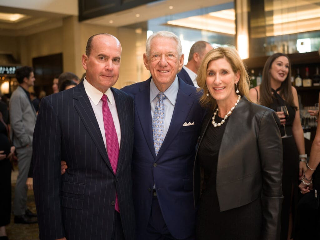 Rand Holstead, Morty Cohn, Lindsay Holstead at Texas Heart Institute's 'The Supper Club' gala at The Post Oak Hotel. (Photo by Daniel Ortiz)