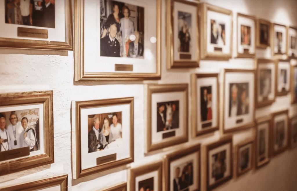 The halls of Stanglwirt are lined with rows of framed photos of notable names who call the hotel a favorite getaway.