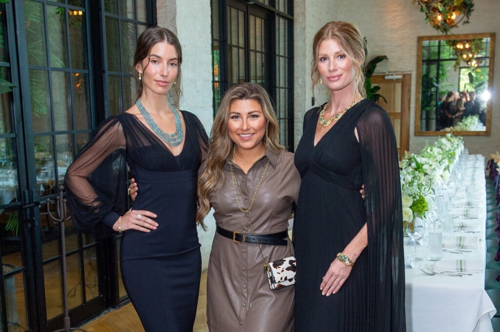 Models in LAGOS  Couture flank brand stylist Kate Lagos, daughter of jewelry designer Steven Lagos, at an intimate lunch at The Annie Café. (Photo by Jacob Power)
