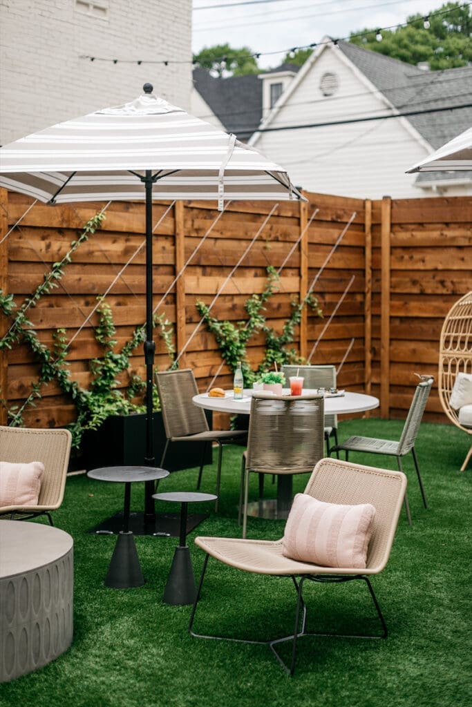 The bakery is a go-to among University Park families, who lounge on the turf-covered patio with strollers. (Photo by Beckley)