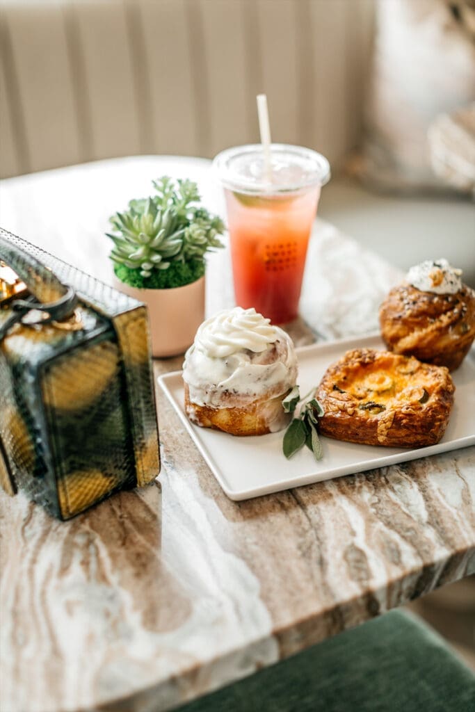 Sugar & Sage's Cinnamon Morning Bun, Cheddar Jalapeño Danish, and “Everything Bagel” Brioche.  (Photo by Beckley)
