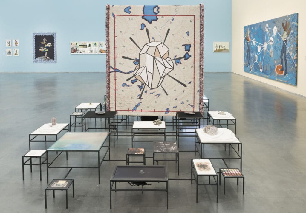 Otobong Nkanga's "In Pursuit of Bling," 2014. This installation appeared in the 2018 MCA Chicago exhibit "Otobong Nkanga: To Dig A Hole That Collapses Again." (Courtesy MCA Chicago and the Nasher Sculpture Center)