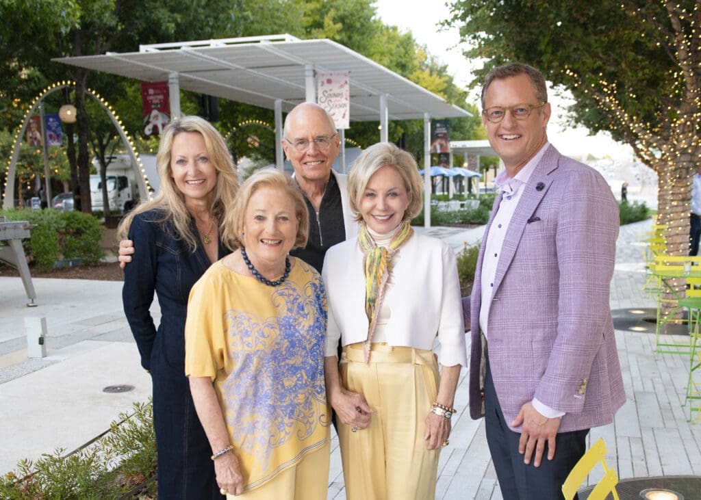 Lynn McBee, Margot Perot, Msgr. Don Fischer, Nelda Cain Pickens, Jeff Netzer (Photo by Tamytha Cameron and Celeste Cass)