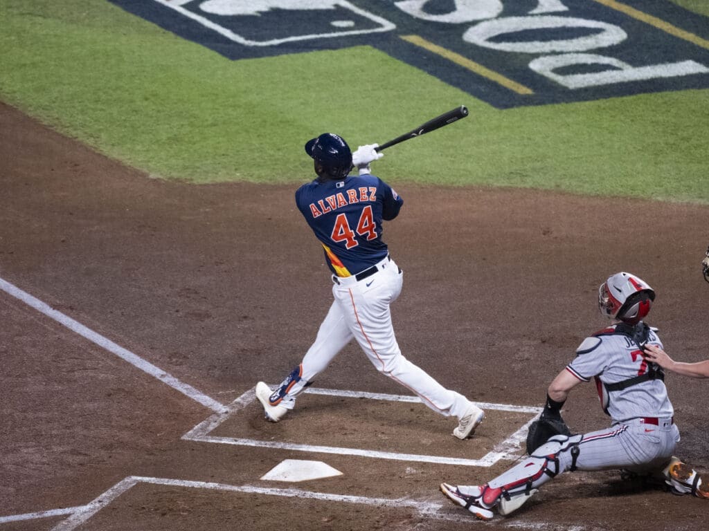 Yordan Alvarez's power and smarts looms over every at-bat he takes with the Astros. (Photo by F. Carter Smith)