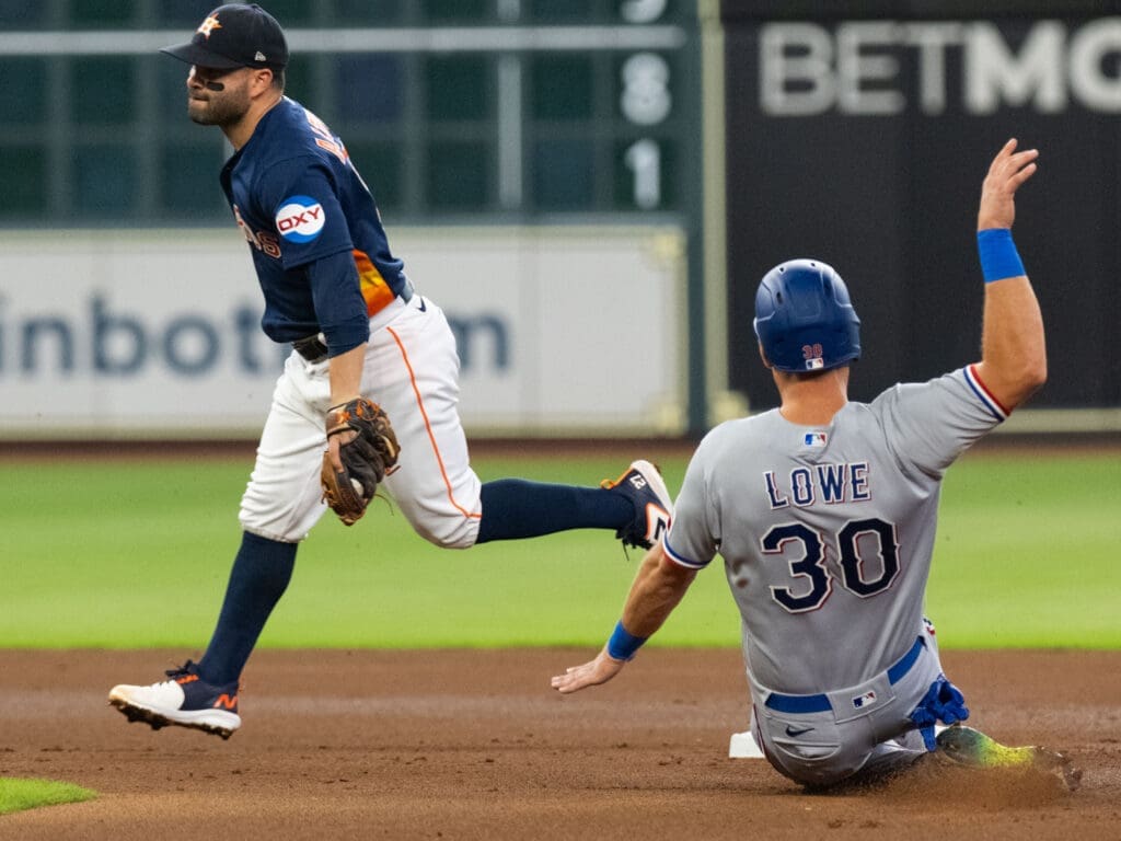 Nathaniel Lowe and the Rangers believe they can slide by the Astros. (Photo by F. Carter Smith)