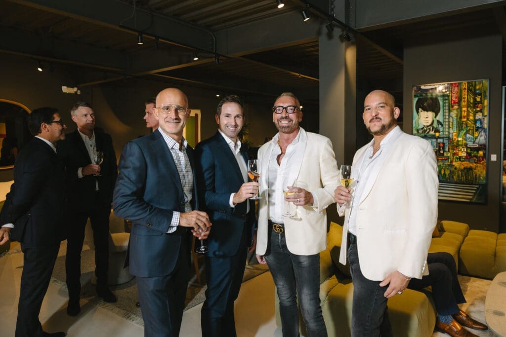 Angelo Antenucci, Giacomo Rossi, Piergiogio Pignatelli, Jean Peal Pierre at BeDESIGN's 10th anniversary celebrating the grand opening of the final phase of the 20,000 square foot showroom. (Photo by Johnny Than)