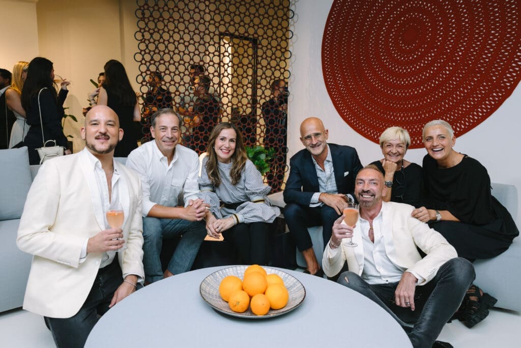 Jean Paul Pierre, Ivan & Marcela Astralaga, Angelo Antenucci, Piera Rimoldi, Antonella Cremonesi, Piergiorgio Pignatelli at BeDESIGN's 10th anniversary celebrating the grand opening of the final phase of the 20,000 square foot showroom. (Photo by Johnny Than)