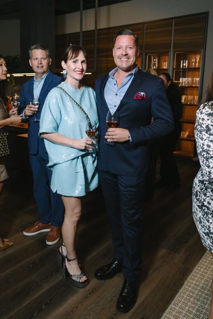 Seemes Burns, Clayton Katz at BeDESIGN's 10th anniversary celebrating the grand opening of the final phase of the 20,000 square foot showroom. (Photo by Johnny Than)