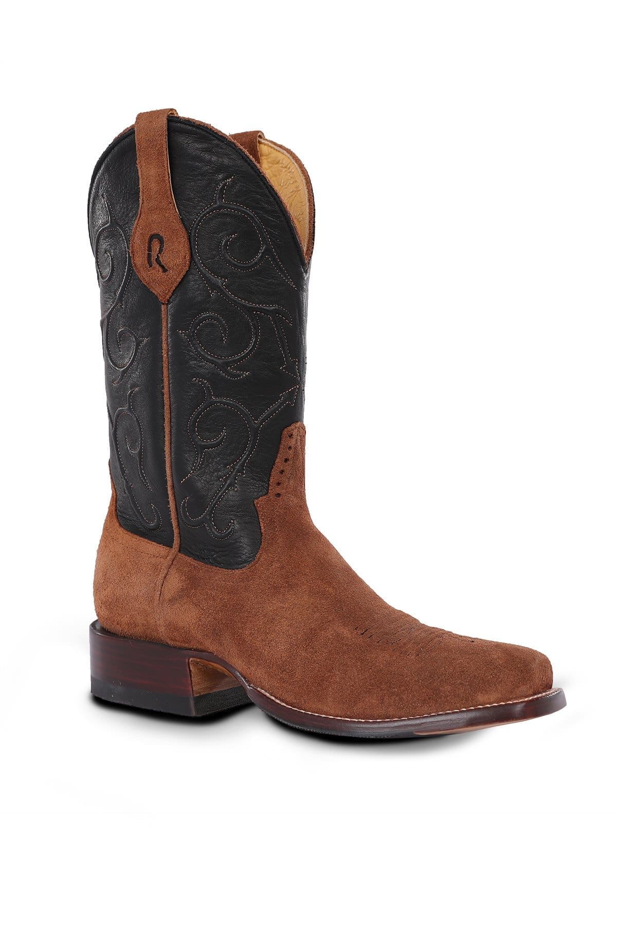 Rod Patrick custom cognac cayuse roughout boots are a Fort Worth original.