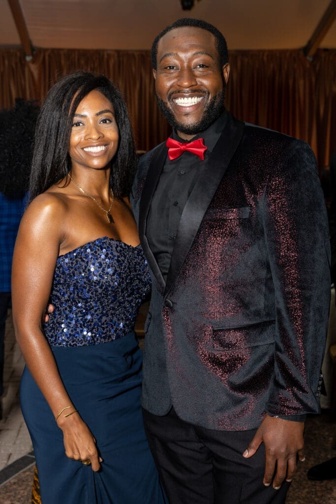Constance Rose Edwards, Nicholas Newton at the black-tie dinner following Houston Grand Opera's world premiere of 'Intelligence.' (Photo by Emily Jaschke)
