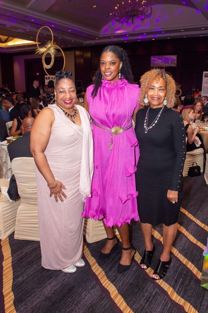 Cynthia Cole, Shawna Thomas, Diane White at the Linda Lorelle Scholarship Fund 'Paying It Forward' gala. (Photo by Jacob Power)