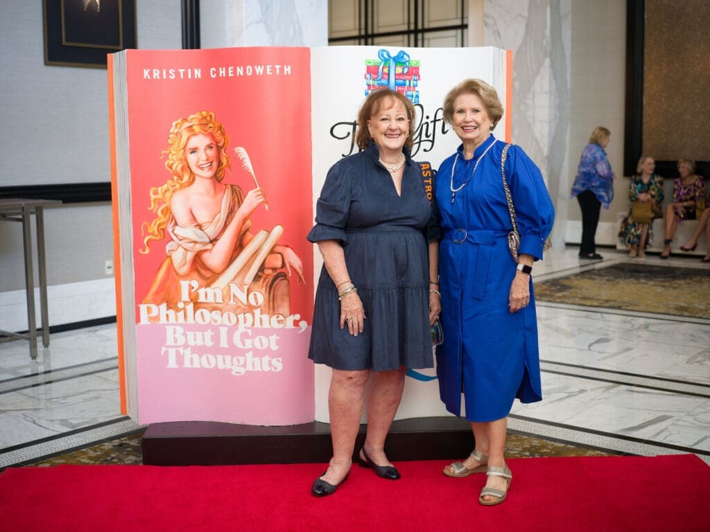 Deborah Dunkum, Ginger Blanton at the Barbara Bush Houston Literacy Foundation Power of Literacy Luncheon. (Photo by Daniel Ortiz)