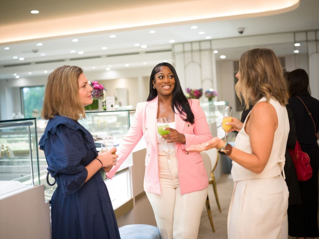 Diana Murakhovskaya, Britney Winters, Zoë Chicco at Zadok Jewelers 'Leading Women' champagne brunch and program. (Photo by Daniel Ortiz)