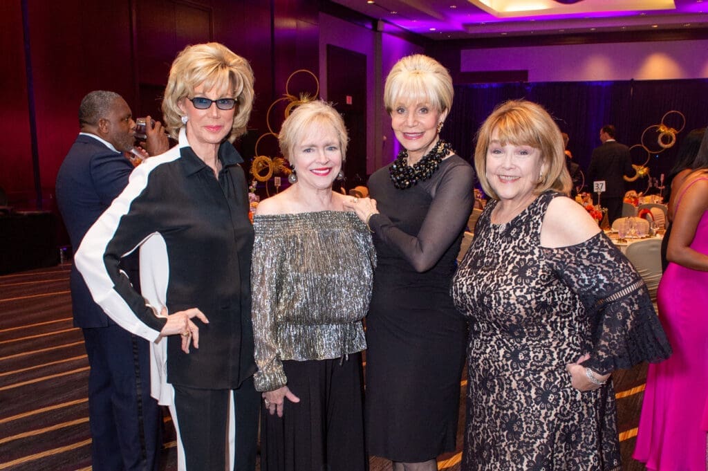 Frann Lichtenstein, Leila Perrin, Leisa Holland Bowman, Marilu Garza at the Linda Lorelle Scholarship Fund 'Paying It Forward' gala. (Photo by Jacob Power)