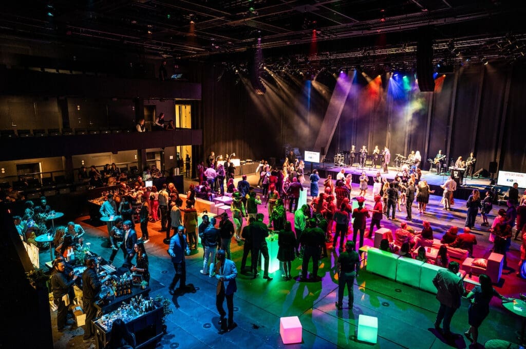 Guests enjoying Manhattan Band in Potter Rose Performance Hall