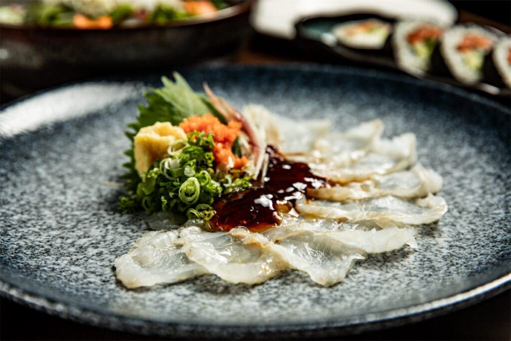 The Hirame Usuzukuri is a must-try at Pearl Sushi. (Photo by Samantha Marie)