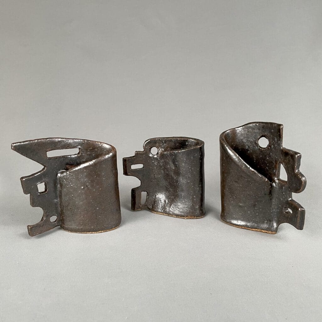 Judy Adams's "Modern Bud Vases," 2023. (Courtesy Foelber Pottery Gallery and Studios)