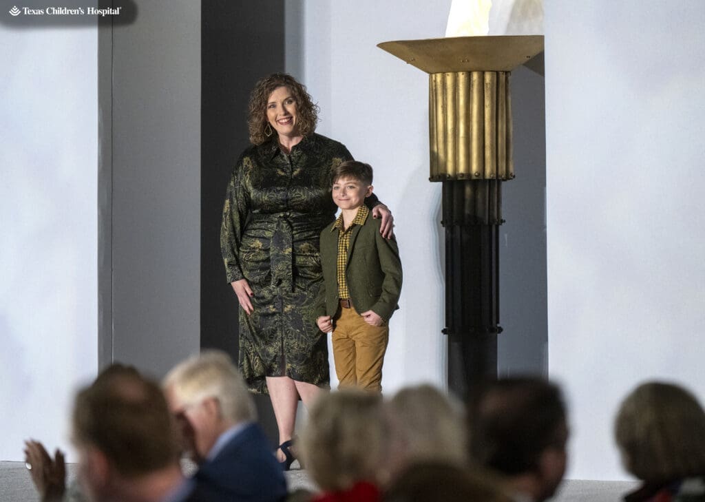 Jennifer Sanders, vice president at Texas Children's Hospital, and Patient Champion Grayson at the 12th annual fundraiser for Texas Children's Cancer and Hematology Center.  (Photo by Texas Children's Hospital)