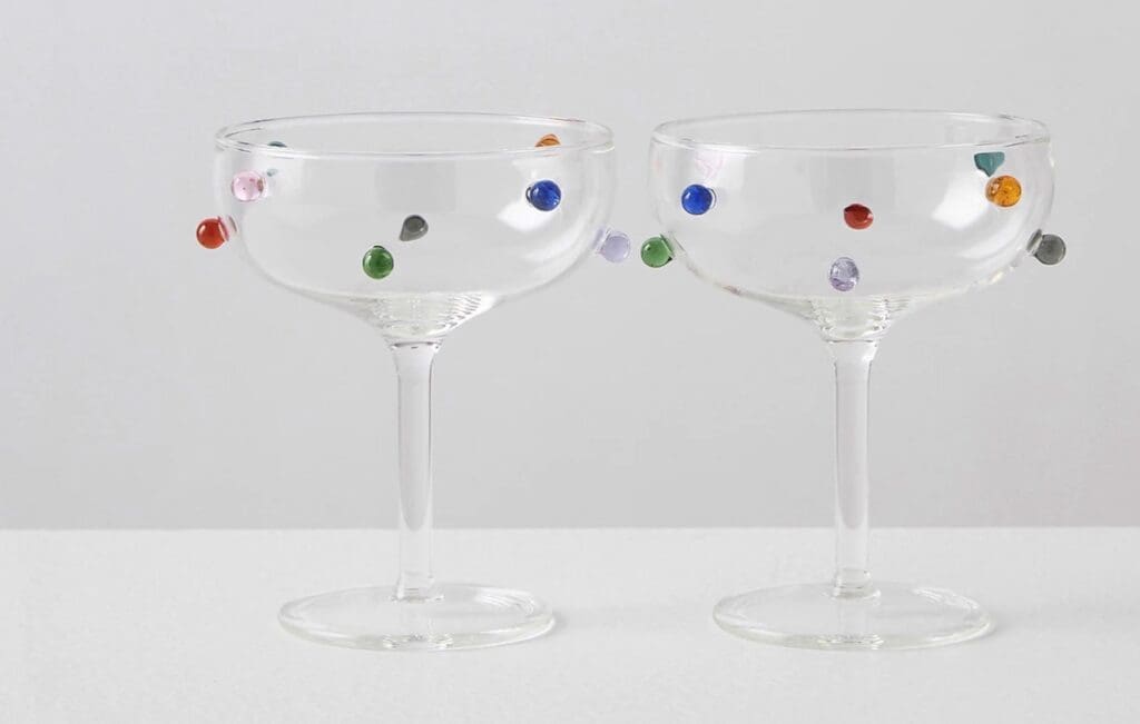 Shop at MARKET for this set of playful champagne coupes by Maison Balzac is fit for any celebration. 