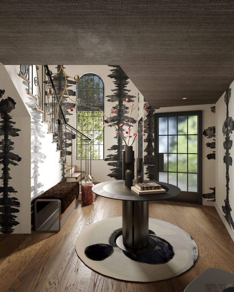 A rendering of the entry for the 2023 Kips Bay Decorator Show House Dallas. (MLK Studio and Jackson Paige Interiors)