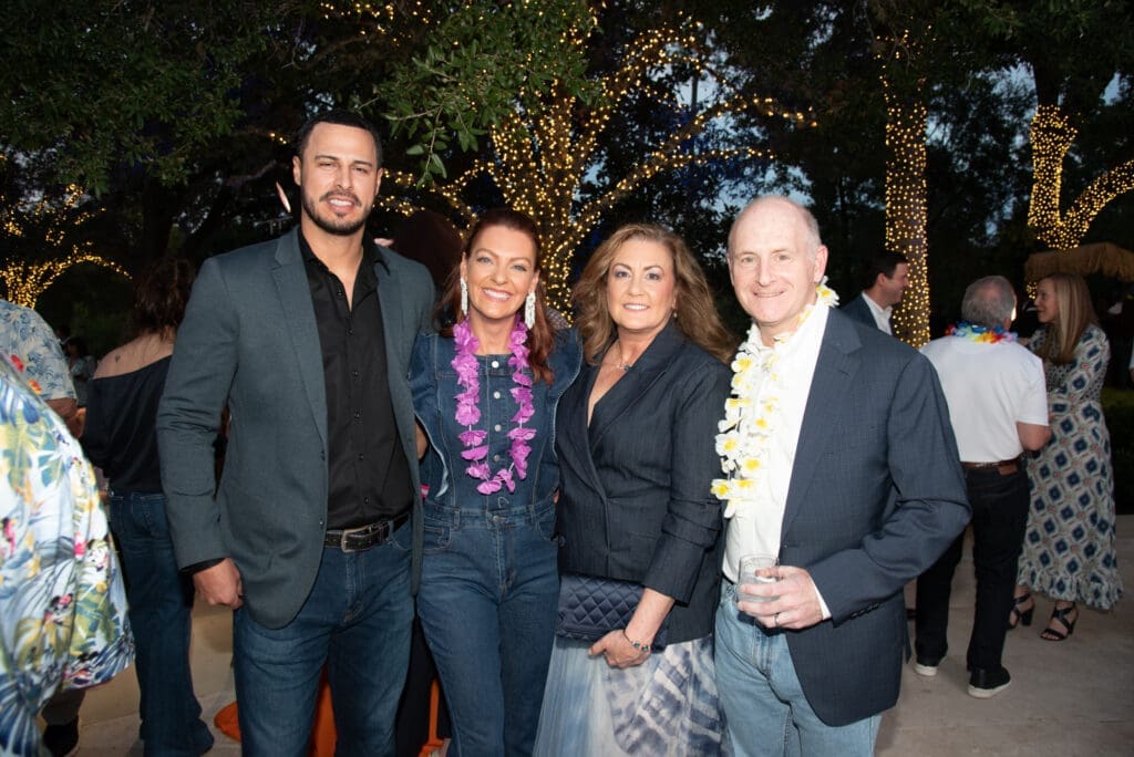 Matt Clark & Julia Morales Clark, Laurie & Bret Sanders at the Houston Police Foundation's 'True Blue' gala. (Photo by Alexander's Fine Portrait Design)
