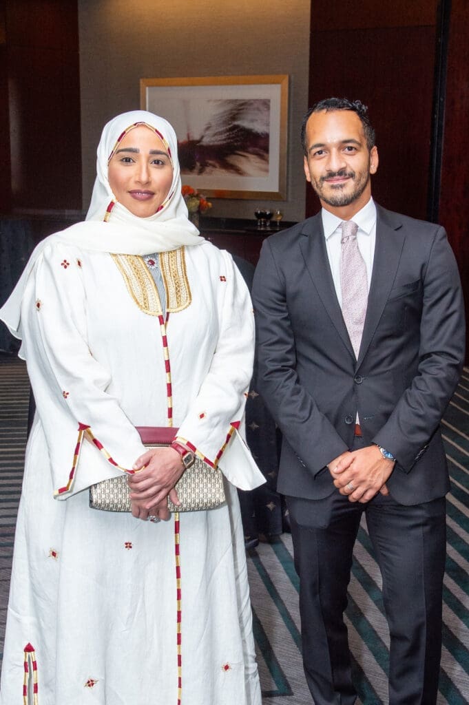 State of Qatar Consul General Sheikha/Tamador Al-Thani, Hamad Al-Abdulla at the Linda Lorelle Scholarship Fund 'Paying It Forward' gala. (Photo by Jacob Power)