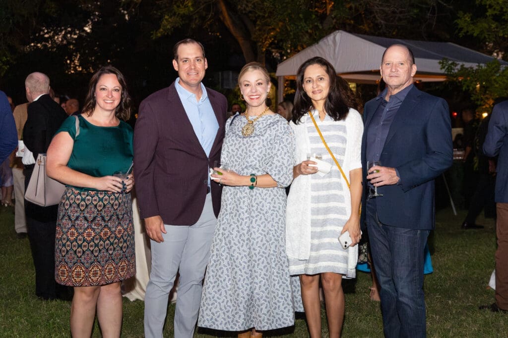 Stephanie Vickery, Chris & Meredith Rectory, Kamilla & Kevin Batchelor The Menil Collection's Party in the Park (Photo by Lawrence Elizabeth Knox)