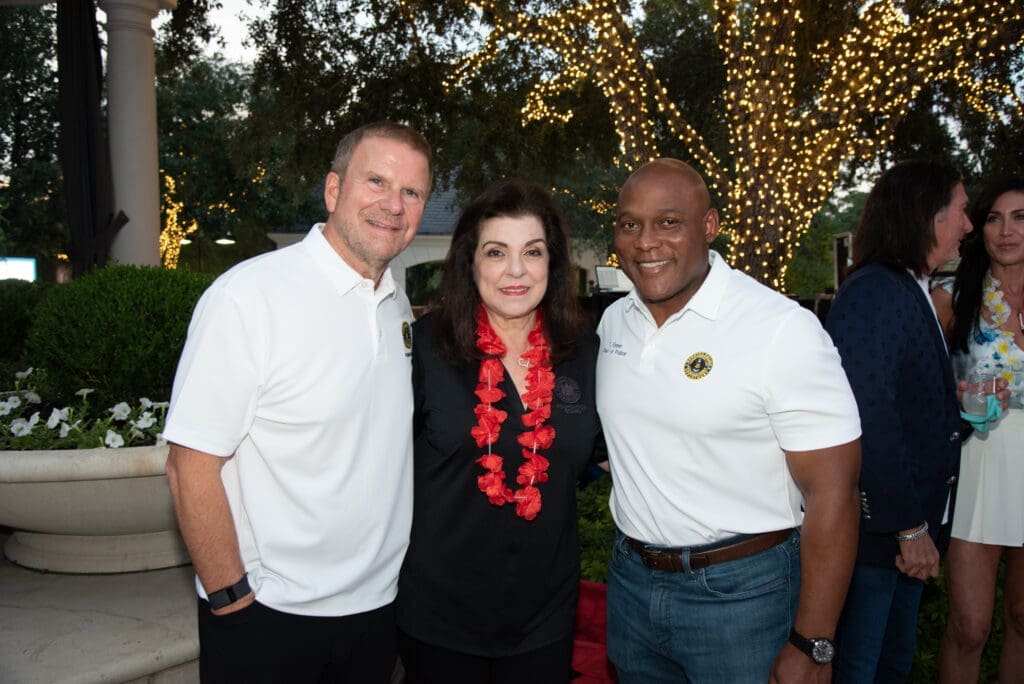 Chairs Tilman Fertitta, Laura Ward, Police Chief Troy Finner at the Houston Police Foundation's 'True Blue' gala.  (Photo by Alexander's Fine Portrait Design)