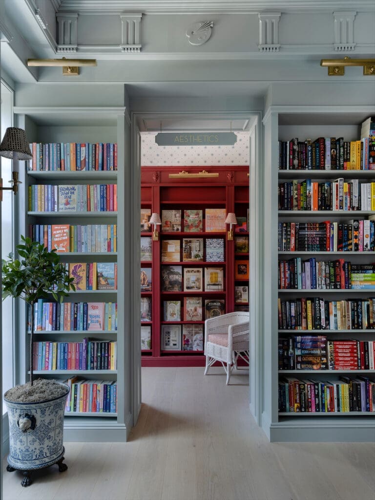 The Aesthetics Room is painted in Farrow & Ball's Rectory Red.  (Photo by Sarah Winchester)