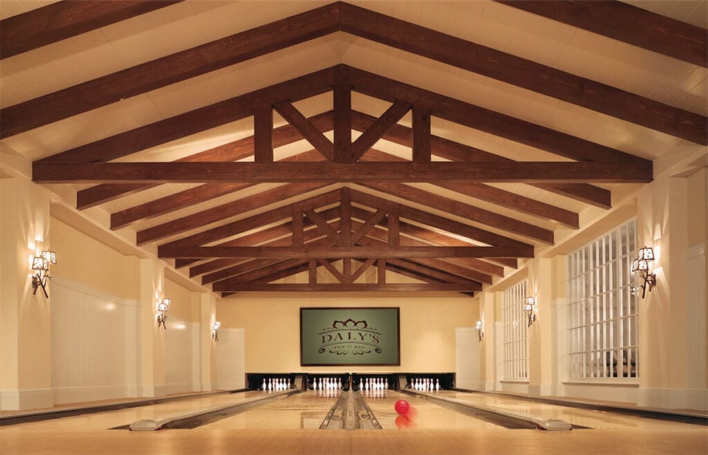 Daly's Pub & Rec is a great spot at Montage Deer Valley for families as it includes games and a bowling alley.