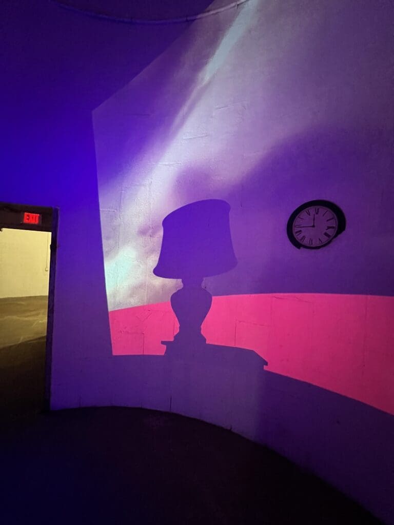 Former Texas artist now living in Manhattan Allison Hunter makes an evocative statement in her installation "Shifting Time," now on view through Saturday, December 2, 2023, at Site Gallery, The Silos at Sawyer Yards. (Photo CDA)