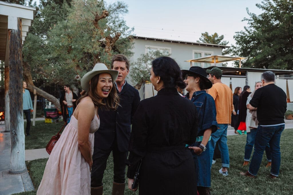 A welcome BBQ at the home of Fairfax Dorn, co-founder of Ballroom Marfa. 