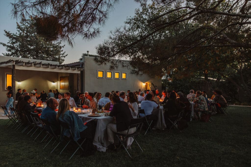 A welcome BBQ at the home of Fairfax Dorn, co-founder of Ballroom Marfa. 