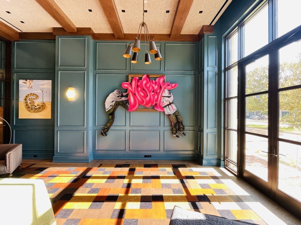 Pop artist HIJACK is featured in the Billet Room at Bowie House. (Photo by Courtney Dabney)