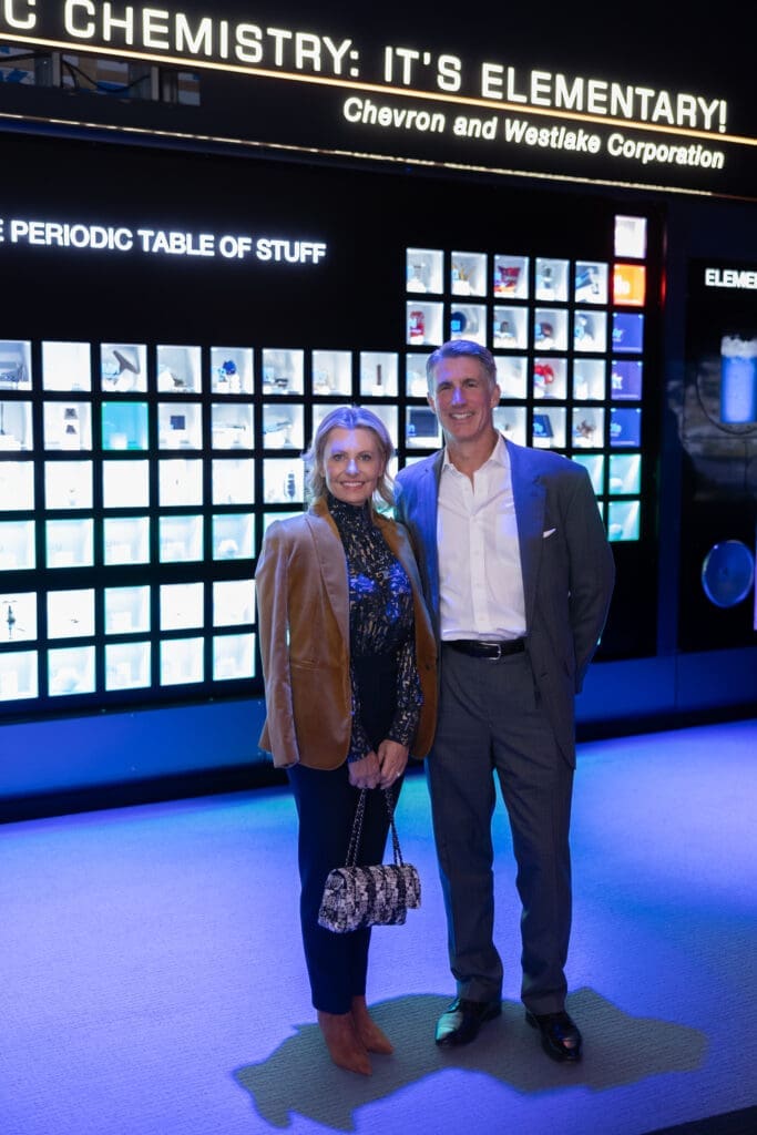 Carolyn & Gary Tanner at the preview of the HMNS' re-imagined Welch Hall: Matter & Motion (Photo by Mike Rathke, HMNS Photographer)