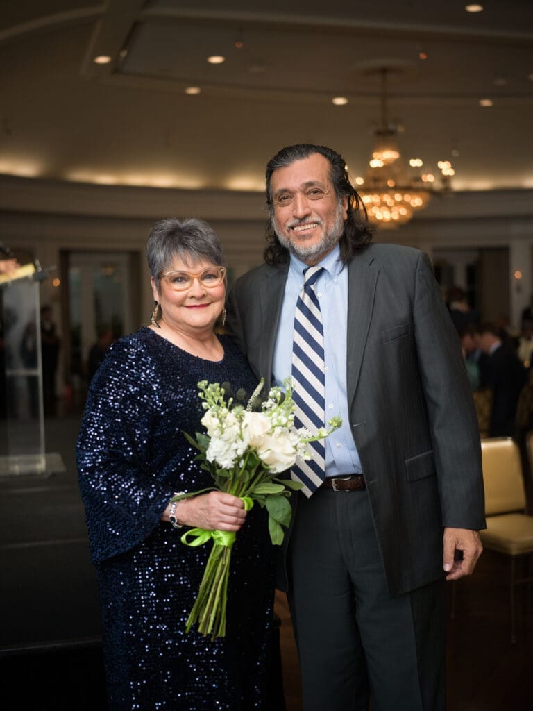Retiring longtime Miller Theatre Advisory Board managing director Cissy Segall Davis, board chairman Tim Cisneros at the 100th anniversary celebration of Miller Outdoor Theatre. (Photo by Daniel Ortiz)
