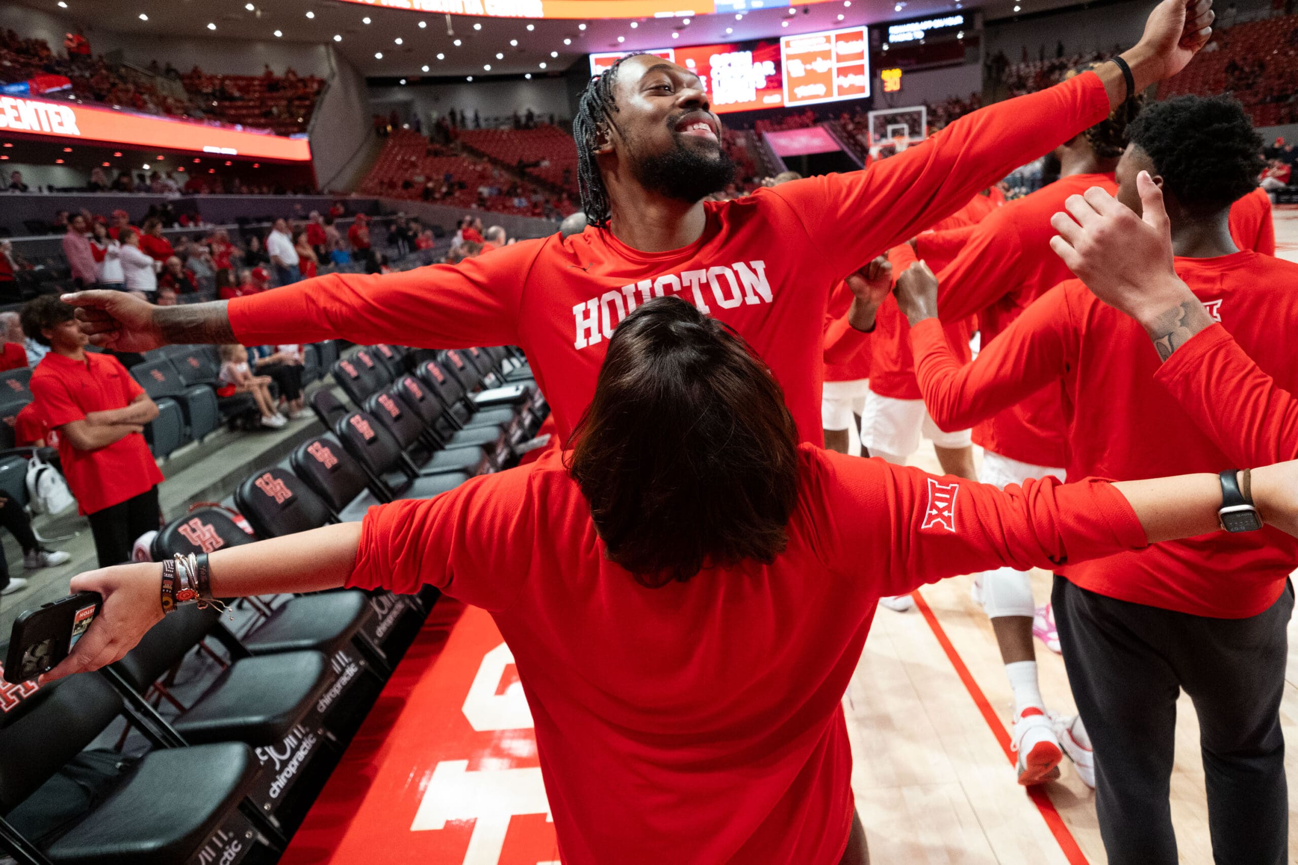 University of Houston head coach Kelvin Sampson coached the Cougars’ opening night game over the University of Louisiana, Monroe