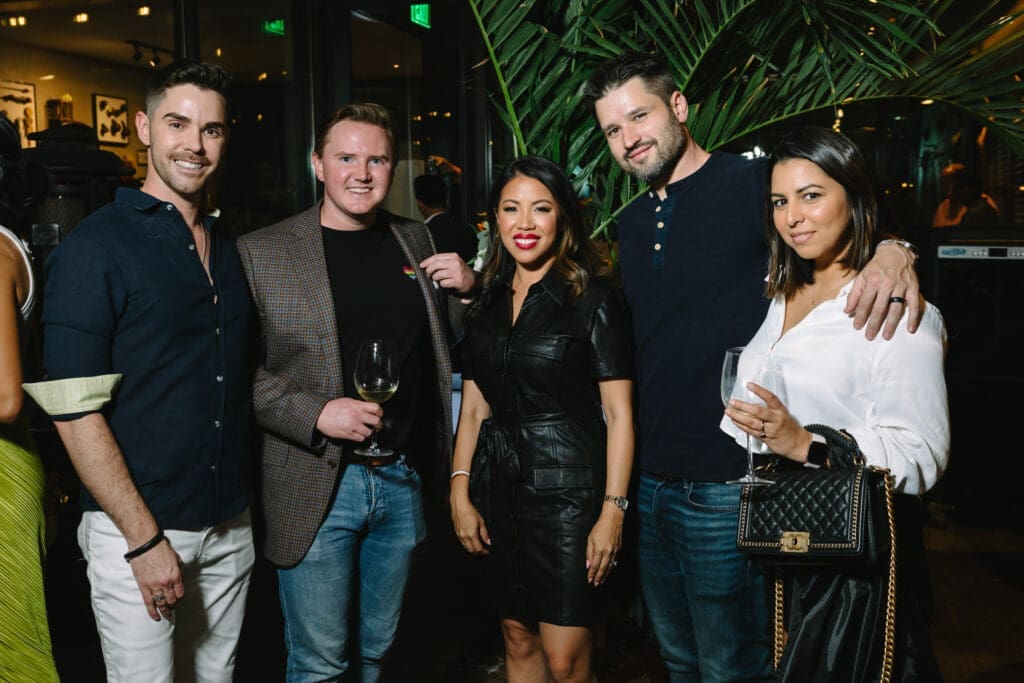 Jason Clayton, Patrick Magee, Thy Mitchell, Seth Bruce, Michelle Bruce at Foreign Fare launch at Traveler's Table (Photo by Johnny Than)