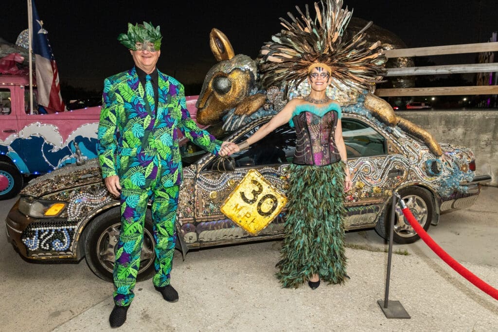 Curt & Ashley Langley make the scene at the Orange Show Gala Where the Wild Things ART (Photo by Emily Jaschke and David DeHoyos)