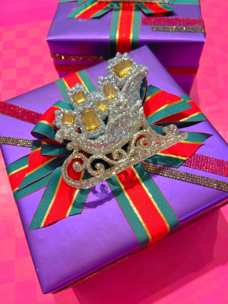 The team challenges the traditional concepts of what colors and textures complement one another. (photo by Dallas Gift Wrap Creations)
