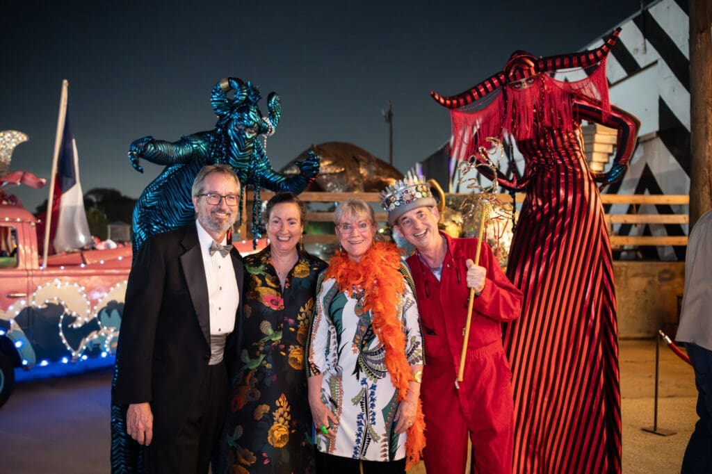 Dan & Carol Price, Jill Whitten & Rob Proctor at Orange Show Gala Where the Wild Things ART (Photo by Emily Jaschke and David DeHoyos)