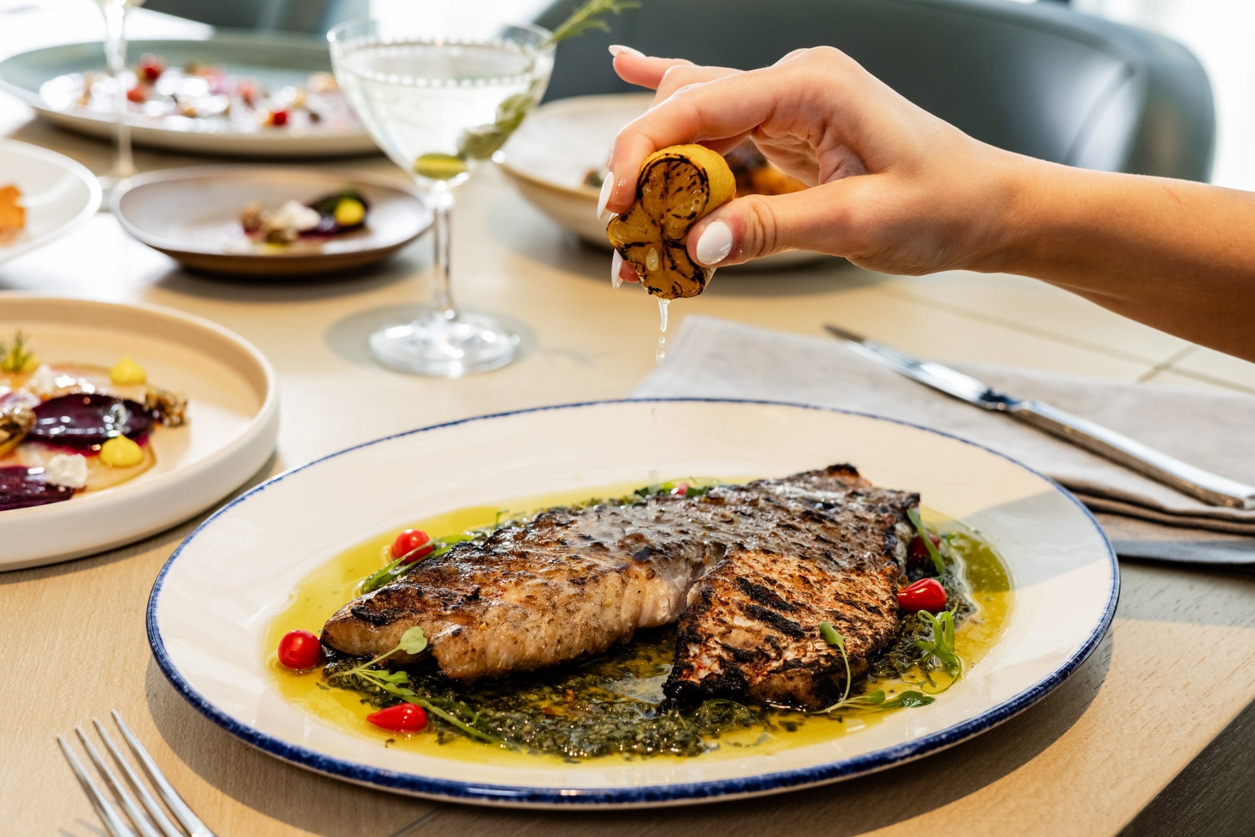 Roasted artic char is a show stopper from chef Preston Paine at Emilia's.