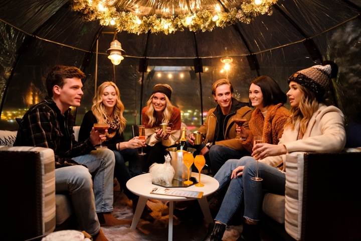 A two-hour reservation in a six-person snow globe starts at $300.